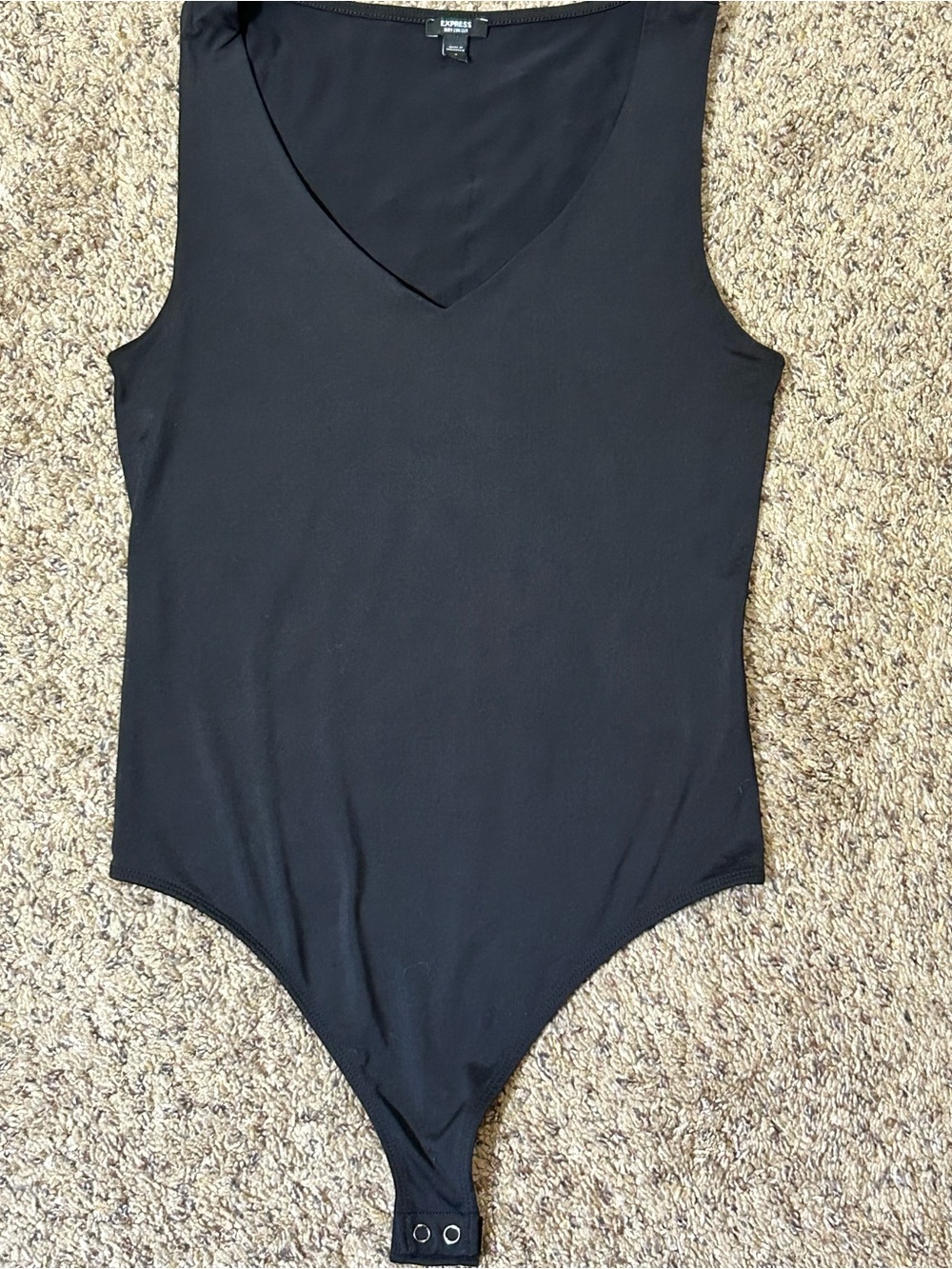 Express black Body Contour V-Neck Sleeveless Tank Bodysuit  size small